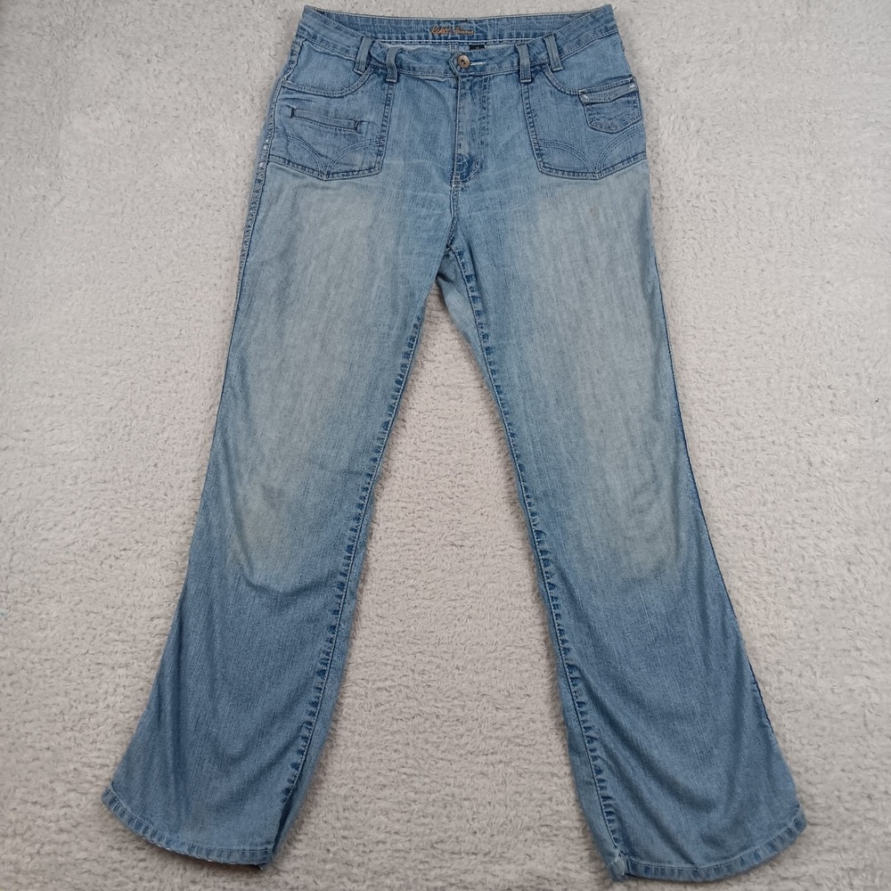 Kikit Jeans Bootcut Women 12 Light Blue Low Rise Multi Pocket 40-2040-LE